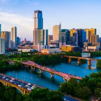 Austin skyline with river in forefround