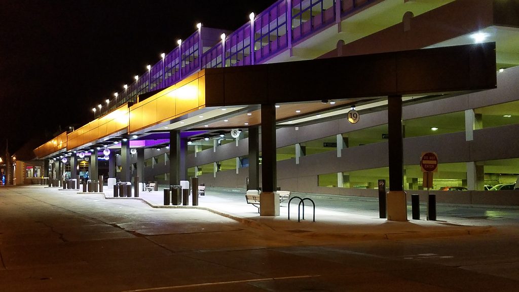 Sioux Falls Transit Center at night