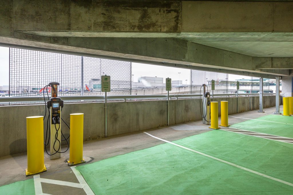 EV charging stations inside Terminal Garage