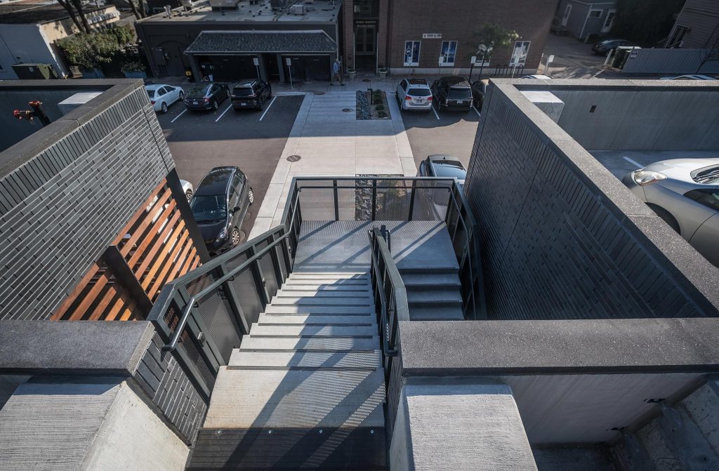 Mill Street parking structure pedestrian staircase