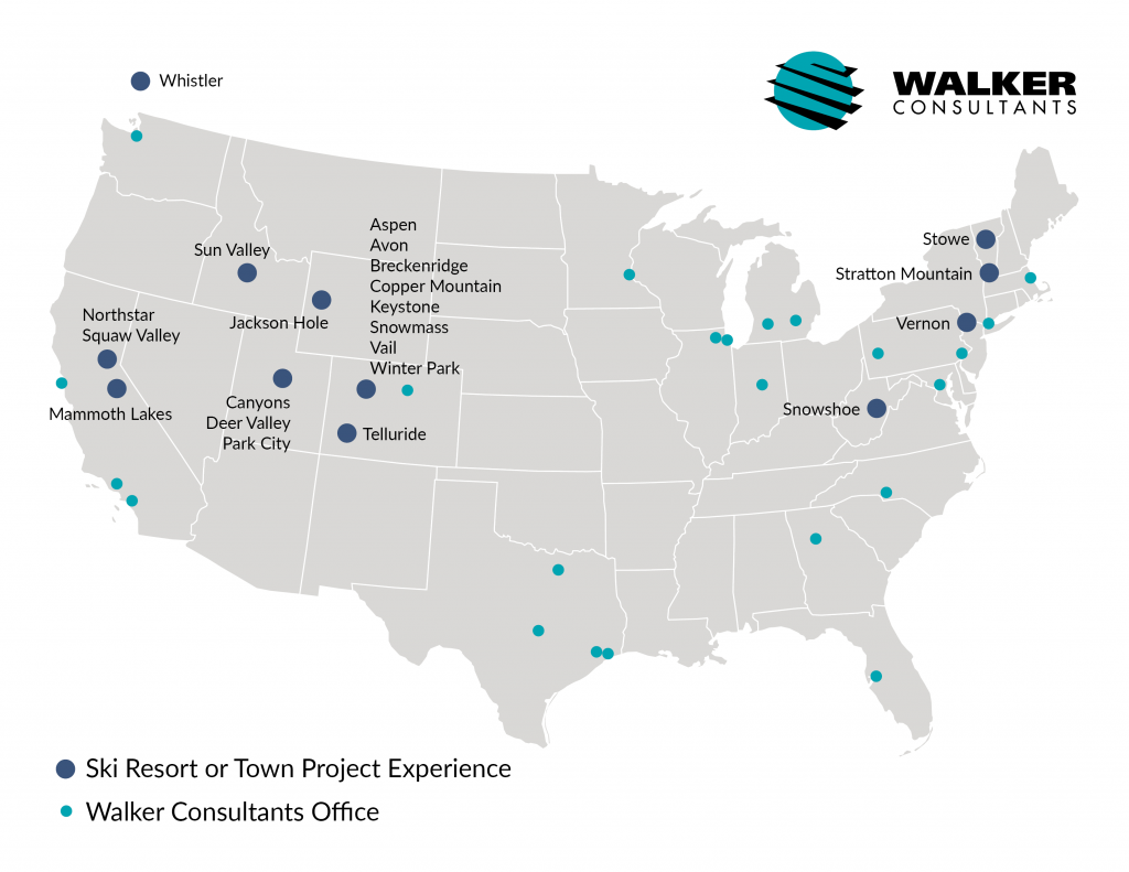 Map of Walker's ski resort experience