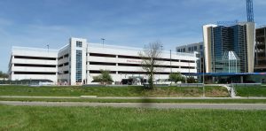 Riverside Red Garage Exterior