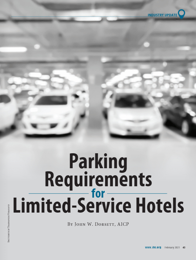 Cover of ITE Journal Article "Parking Requirements"