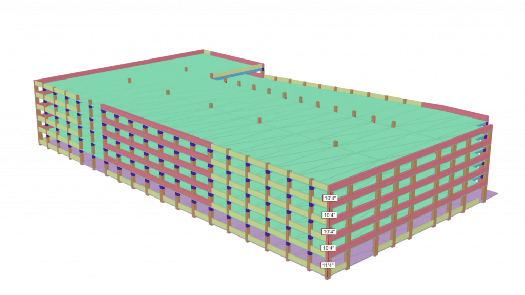 Architectural/engineering drawing of a parking garage