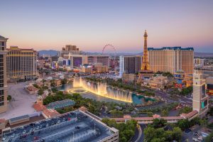 Las Vegas skyline at dusk