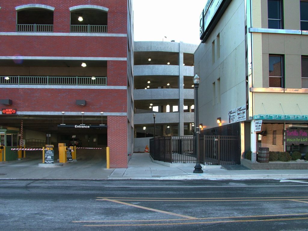 Helical ramp of parking structure