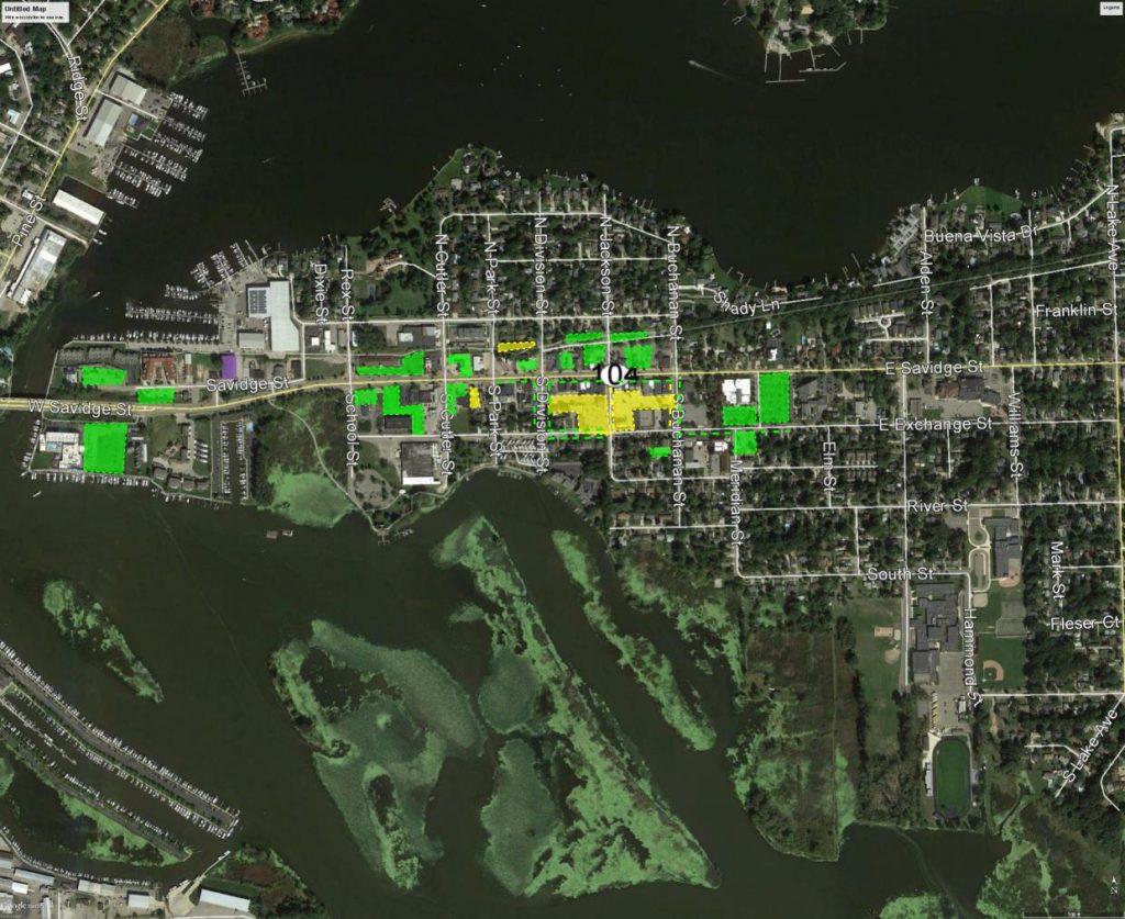 Aerial map of Spring Lake with Walker's analysis overlaid