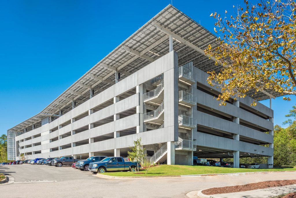 Exterior of Lenovo HQ parking deck